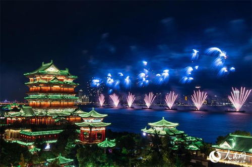 江西南昌 英雄城灯火璀璨庆国庆