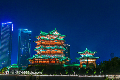 南昌地标滕王阁夜景