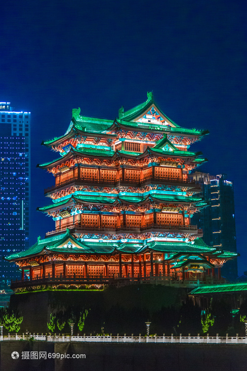 南昌地标滕王阁夜景